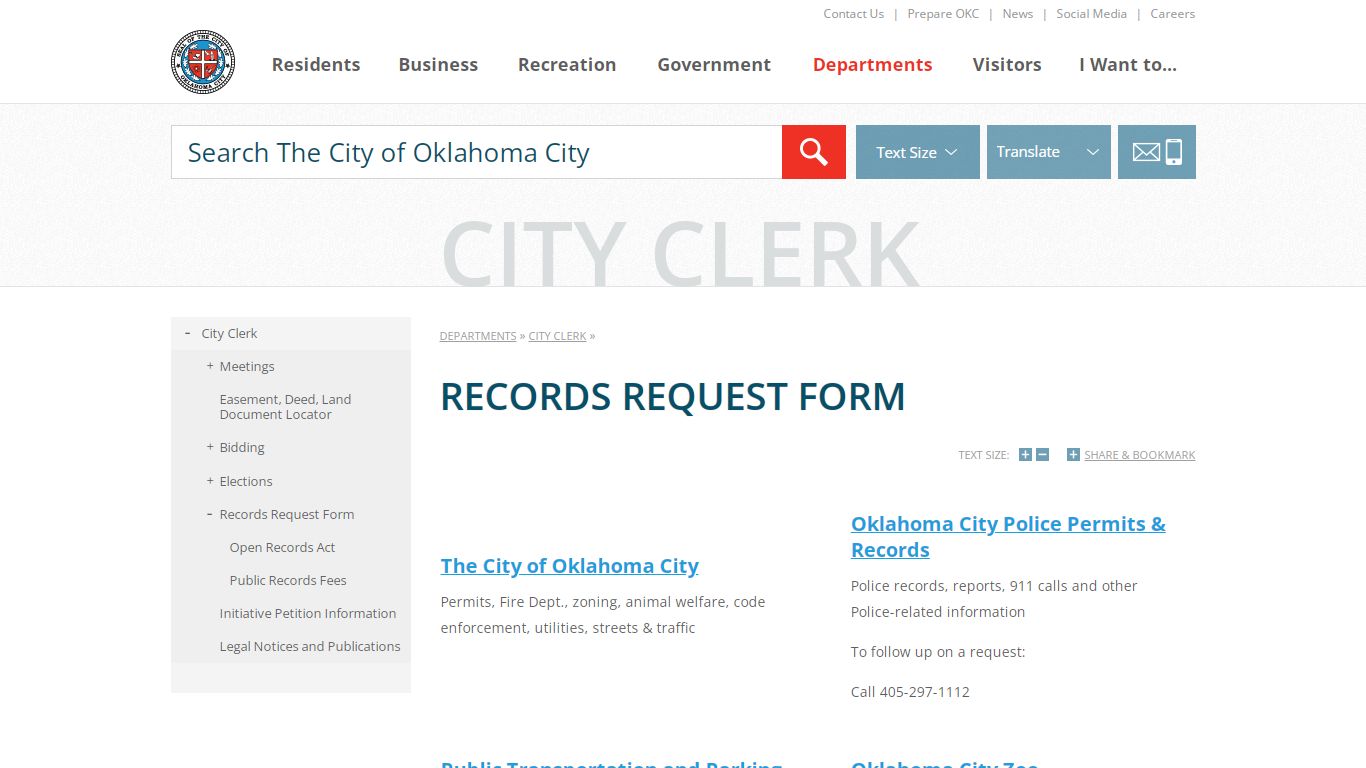 Records Request Form | City of OKC