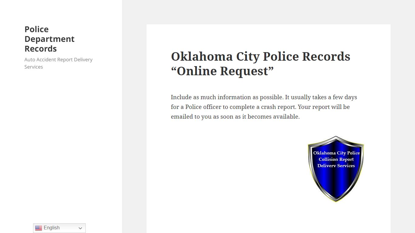 Oklahoma City Police Records “Online Request” – Police Department Records