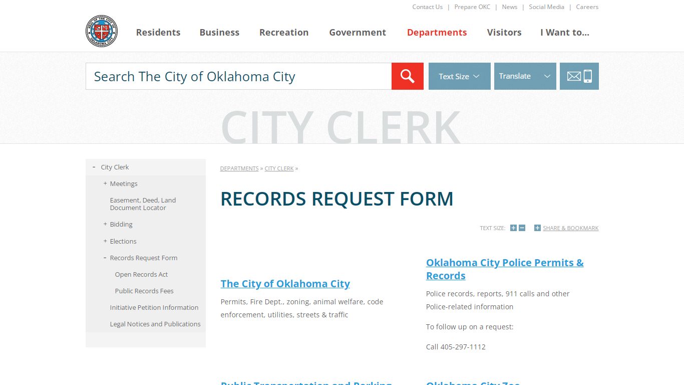 Records Request | City of OKC