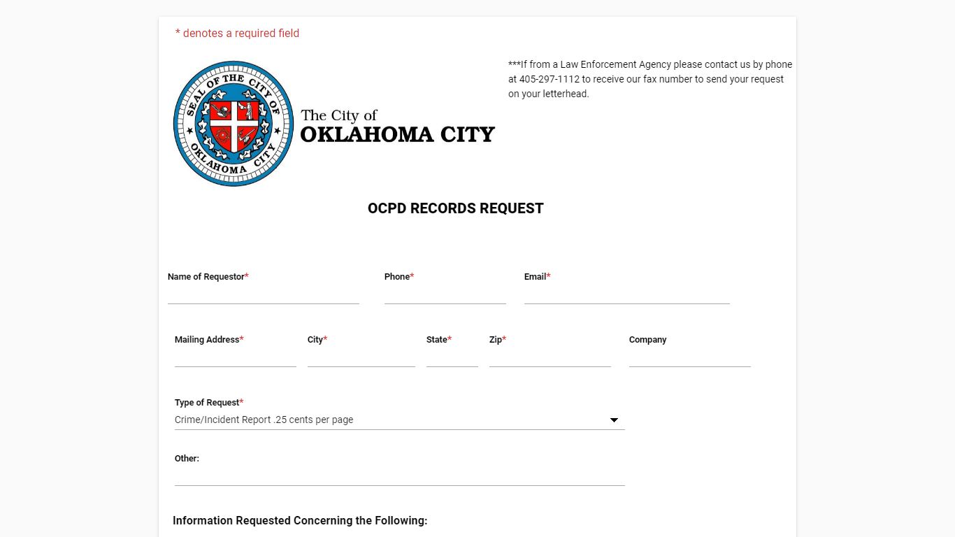 OCPD Records Request - JustFOIA